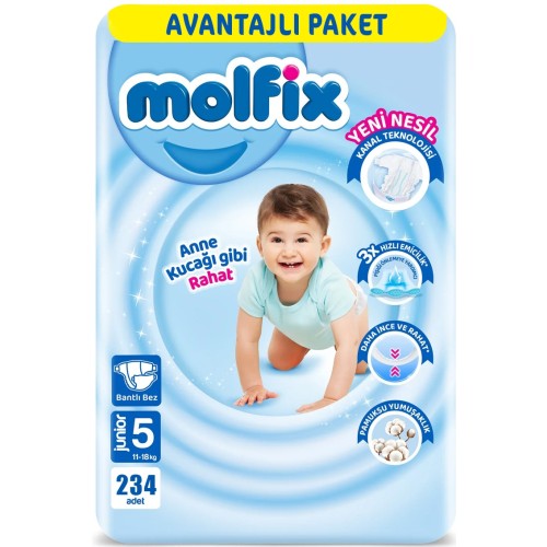 Molfix Bebek Bezi Ultra Fırsat Paketi Junior 5 No 78 li x 3 Adet